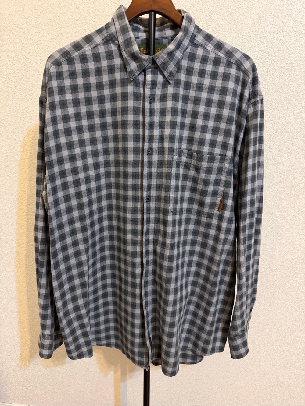 Timberland Gray Plaid Button-Down Shirt